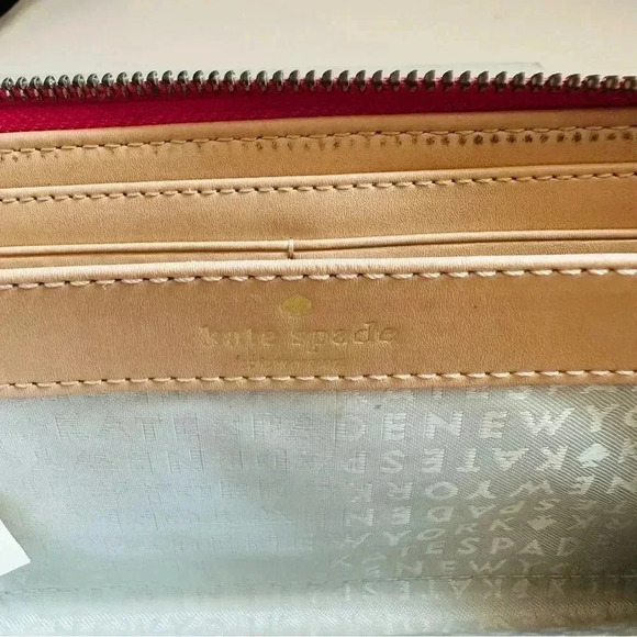 Kate Spade Large Zip Around Leather Wallet (Pink) - Picture 8 of 11